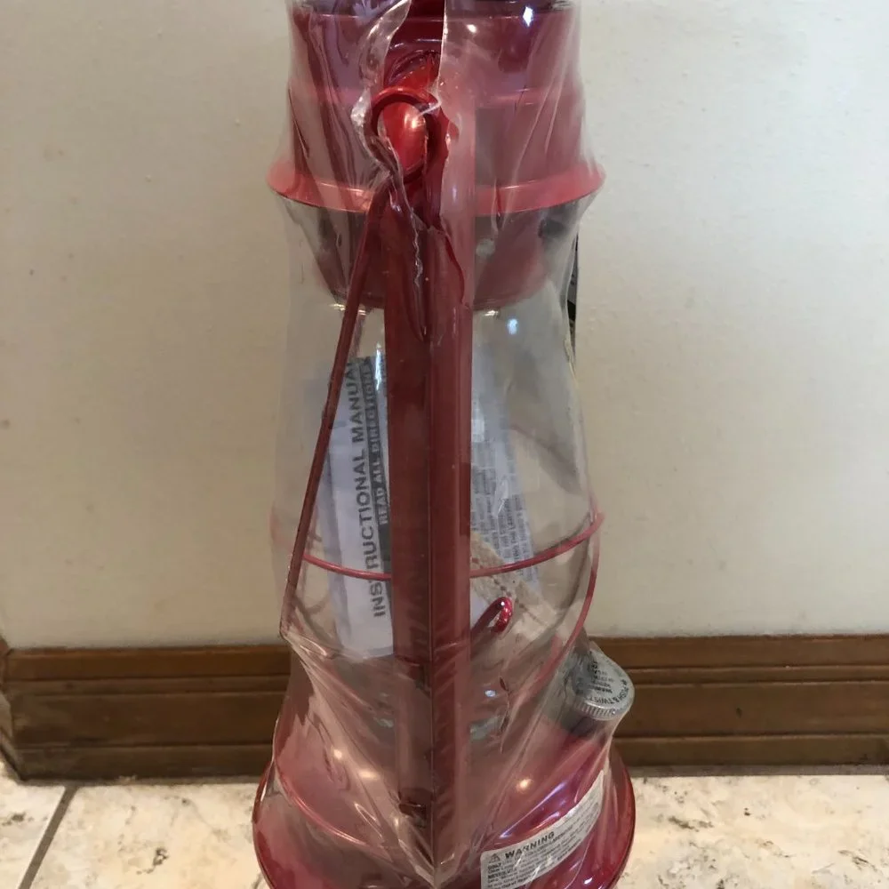 Kerosene OIL LANTERN red glass globe indoors outdoors hurricane WEATHERRITE NWT